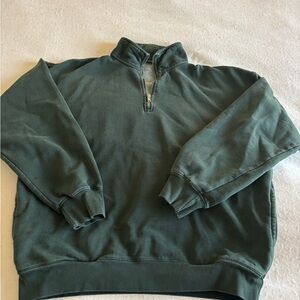 Brandy Melville Forest Green Quarter-Zip Pullover